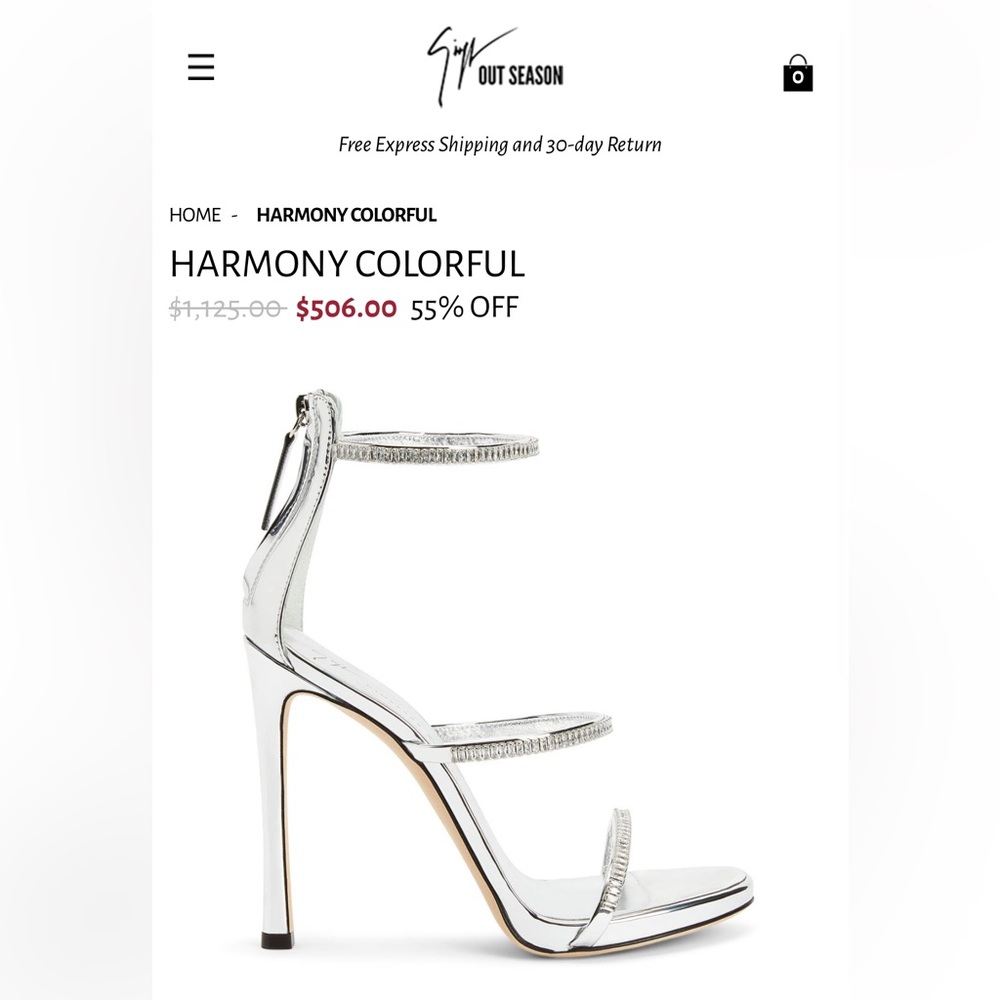 Giuseppe Zanotti Harmony Crystal Embellished Mirror Sandals Heels